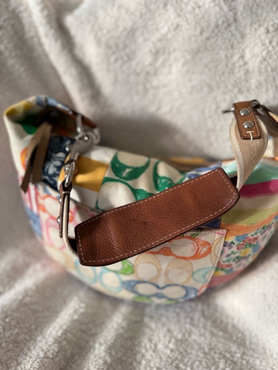 Vintage Y2K Coach Patchwork Hamptons Hobo Scribble Shoulder Bag Purse Floral - Picture 5 of 16